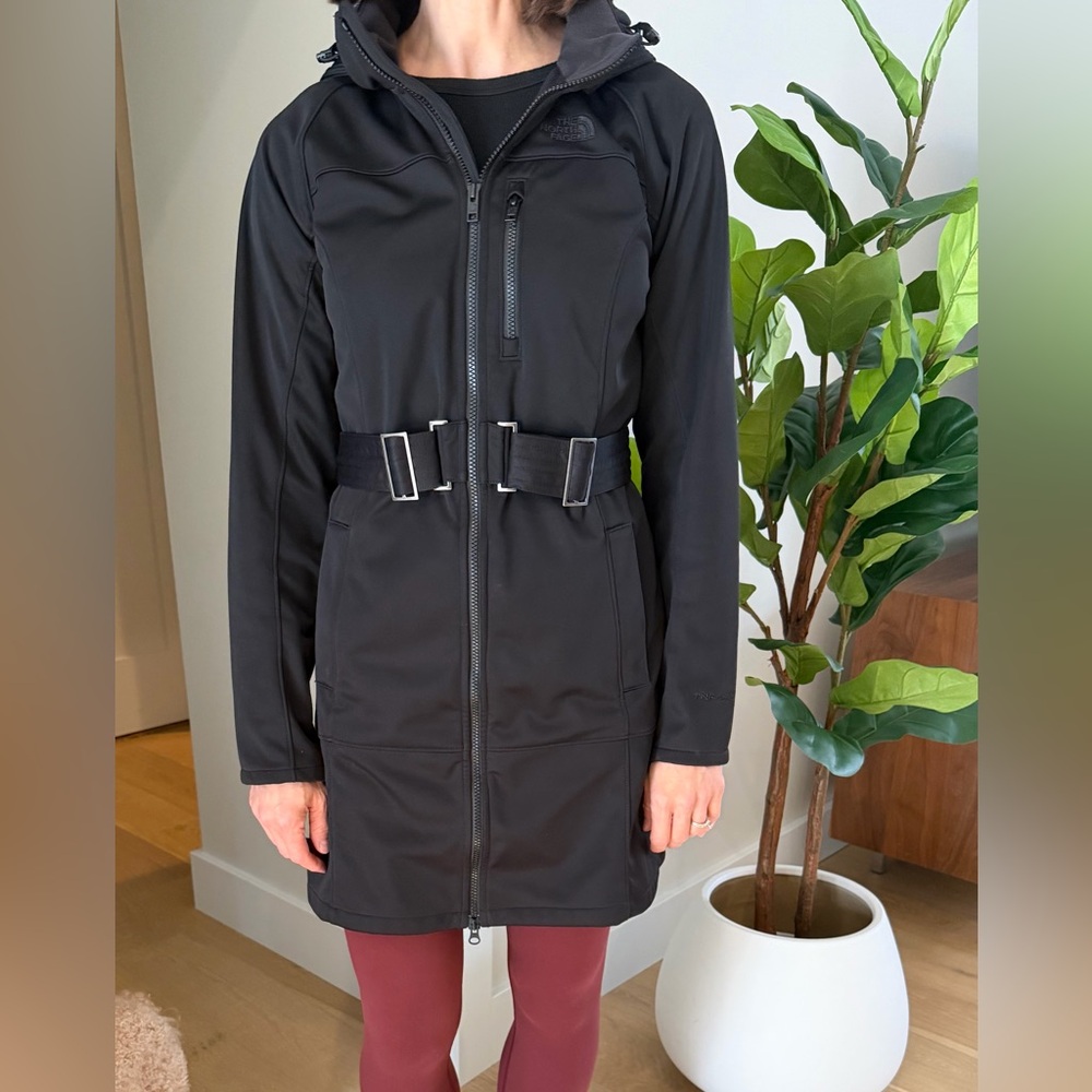 The North Face Black Belted Trench Coat Size Small